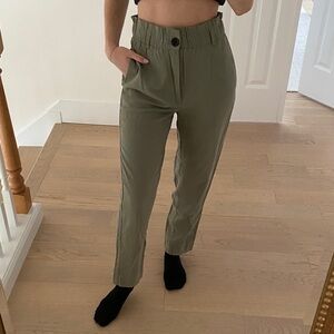 Zara Olive Green High-Rise Chinos